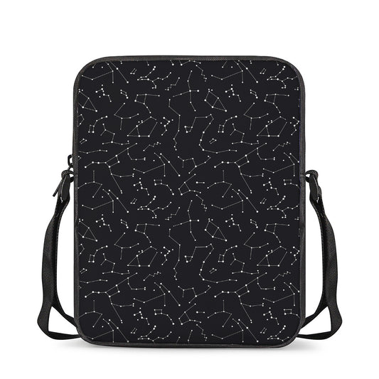 Black And White Constellation Print Rectangular Crossbody Bag