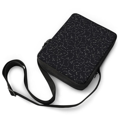 Black And White Constellation Print Rectangular Crossbody Bag