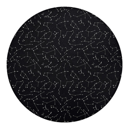 Black And White Constellation Print Round Blanket
