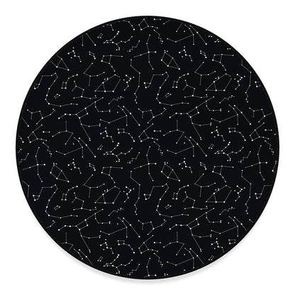 Black And White Constellation Print Round Floor Mat