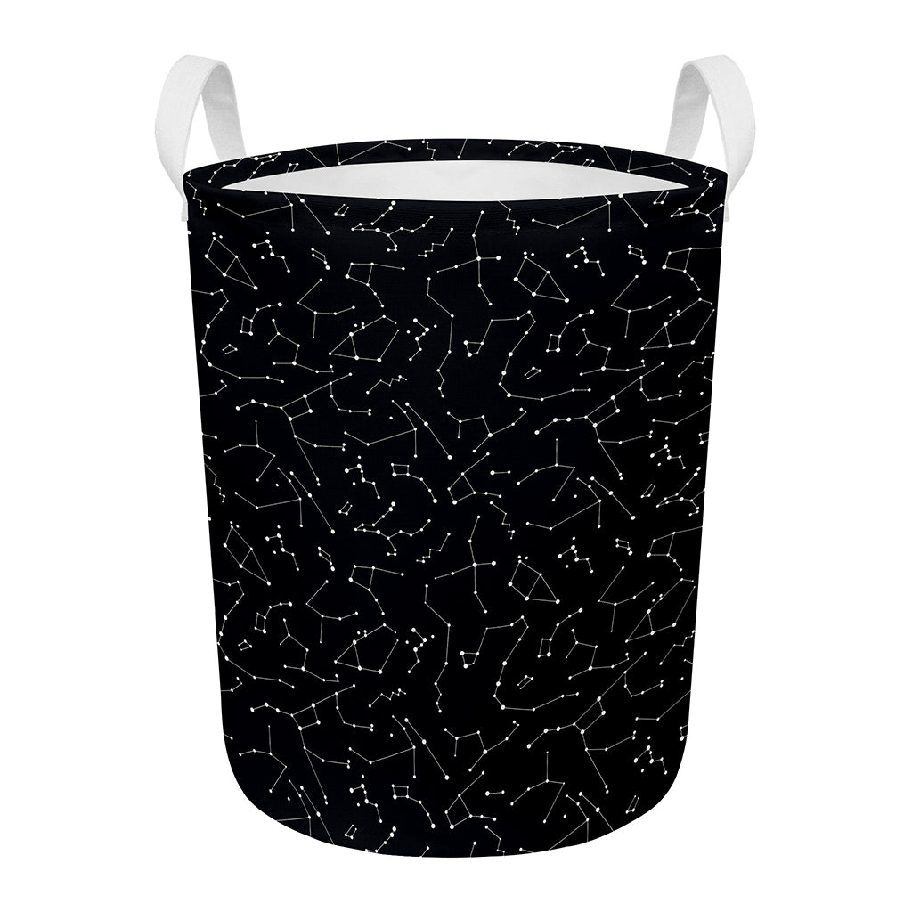 Black And White Constellation Print Round Laundry Basket