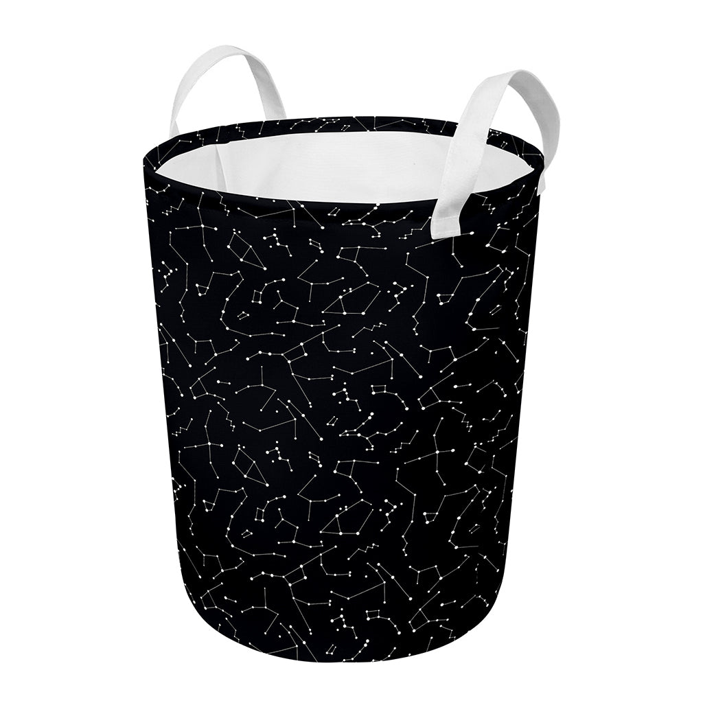 Black And White Constellation Print Round Laundry Basket