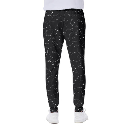 Black And White Constellation Print Scuba Joggers