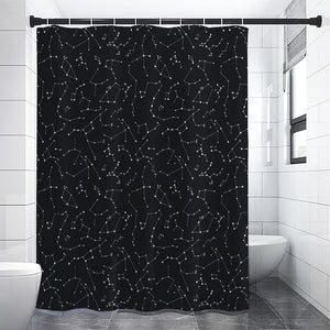 Black And White Constellation Print Shower Curtain