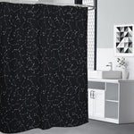 Black And White Constellation Print Shower Curtain