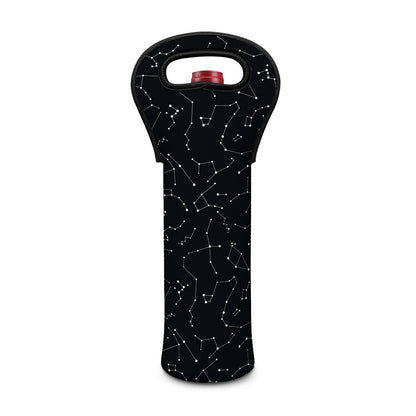 Black And White Constellation Print Single Neoprene Wine Tote