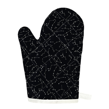 Black And White Constellation Print Single Oven Mitt