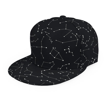 Black And White Constellation Print Snapback Cap