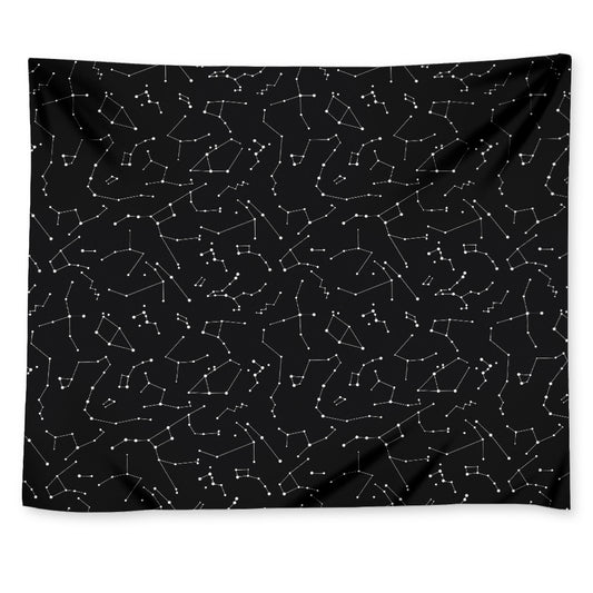 Black And White Constellation Print Tapestry