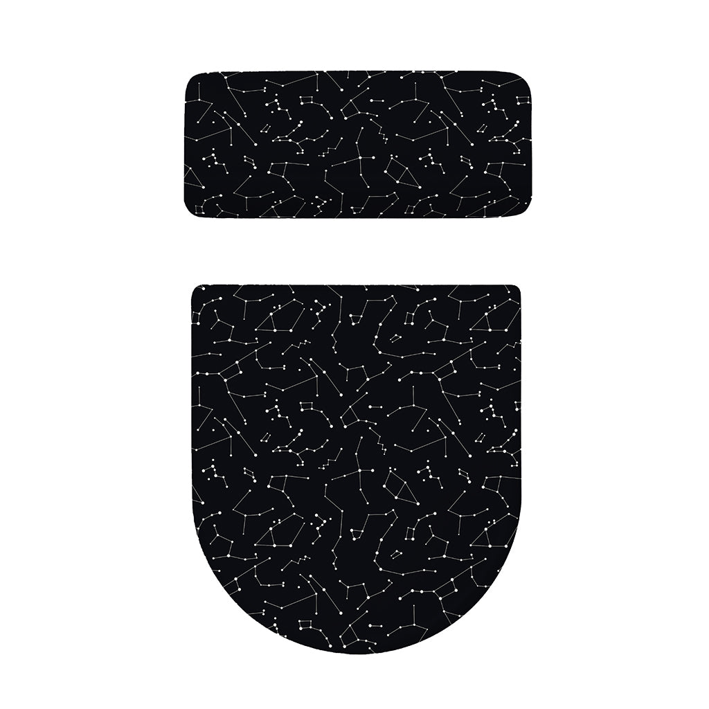 Black And White Constellation Print Toilet Lid And Tank Cover Set