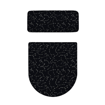 Black And White Constellation Print Toilet Lid And Tank Cover Set