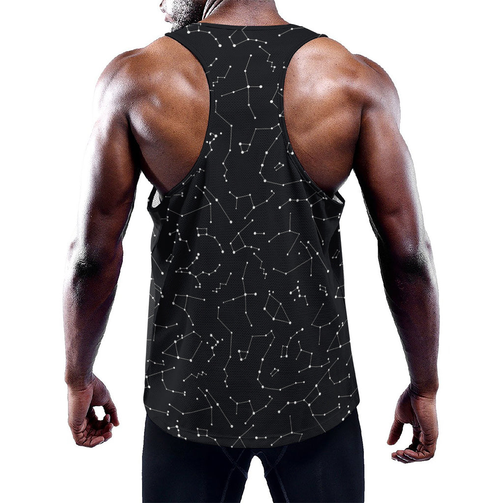 Black And White Constellation Print Training Tank Top