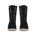 Black And White Constellation Print Winter Boots