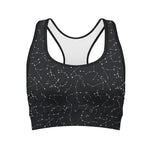 Black And White Constellation Print Women's Sports Bra