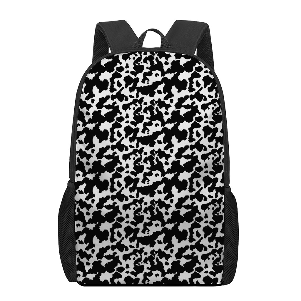 Black And White Cow Pattern Print 17 Inch Backpack
