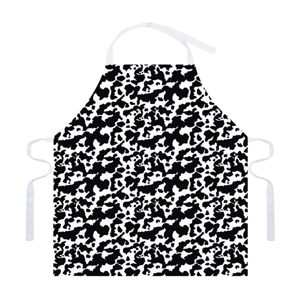 Black And White Cow Pattern Print Adjustable Apron
