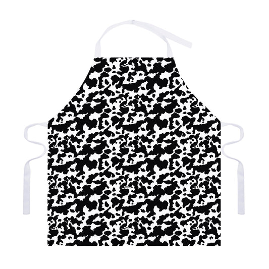 Black And White Cow Pattern Print Adjustable Apron