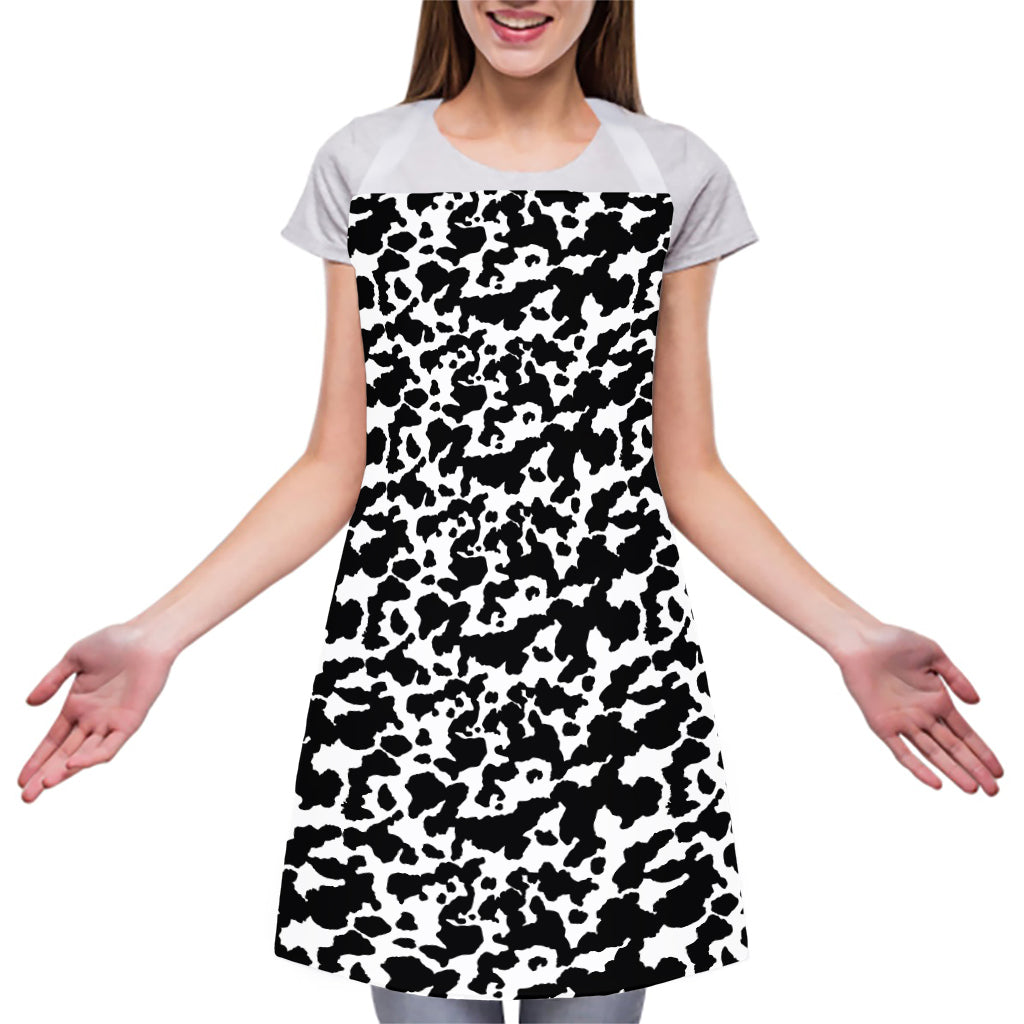 Black And White Cow Pattern Print Adjustable Apron