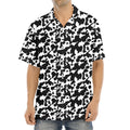 Black And White Cow Pattern Print Aloha Shirt