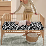 Black And White Cow Pattern Print Baby Crib Sheet