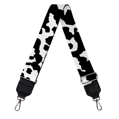 Black And White Cow Pattern Print Bag Strap