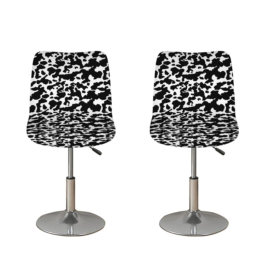 Black And White Cow Pattern Print Bar Stool Covers