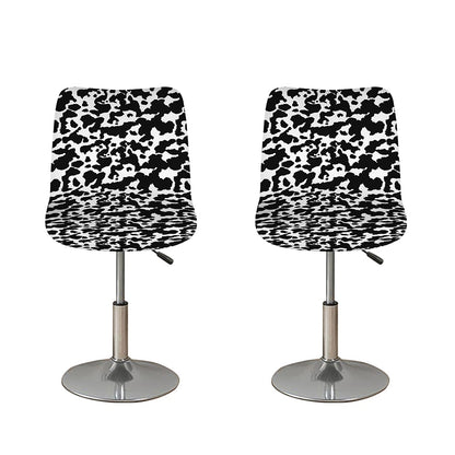 Black And White Cow Pattern Print Bar Stool Covers