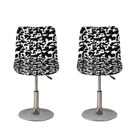 Black And White Cow Pattern Print Bar Stool Covers