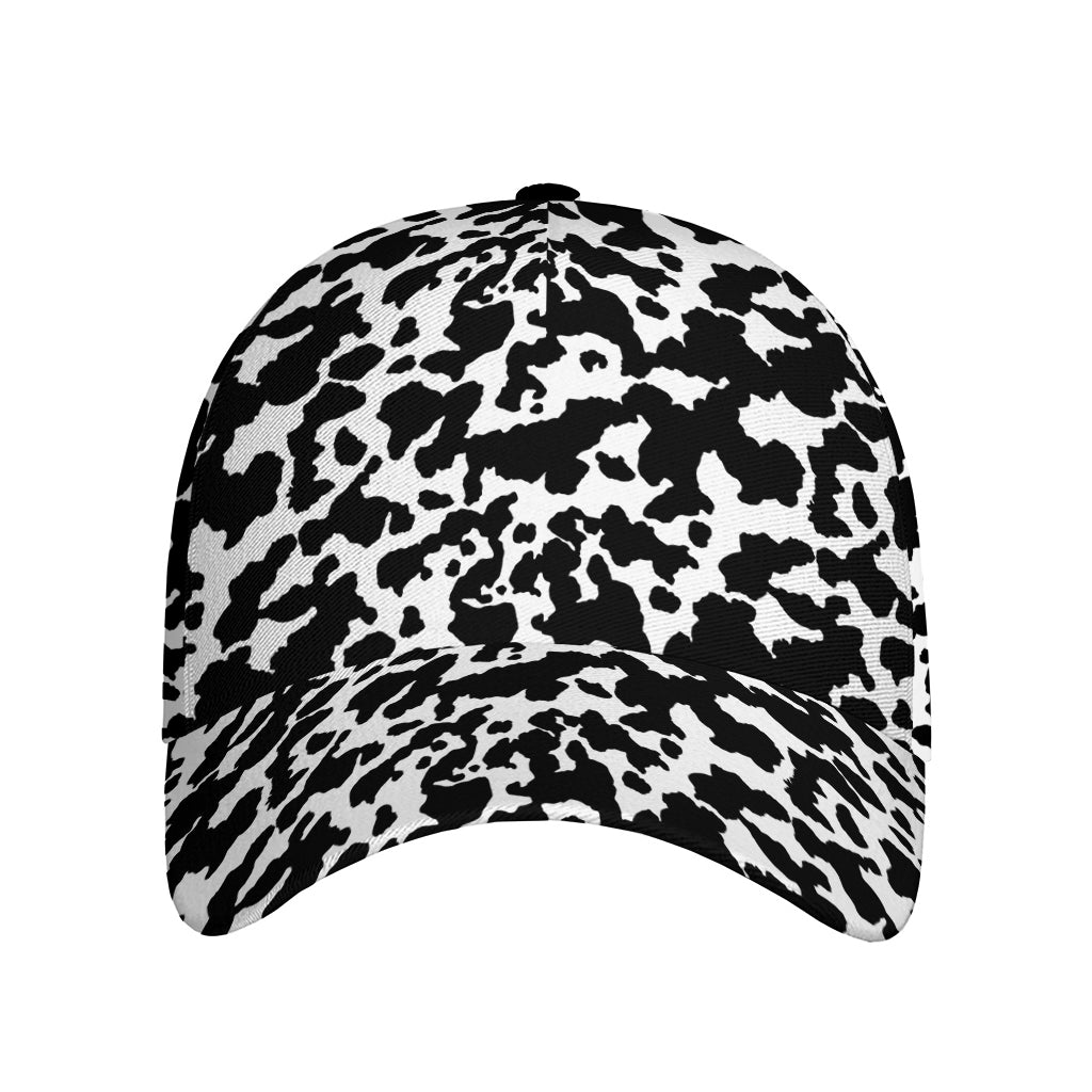 Black And White Cow Pattern Print Baseball Cap