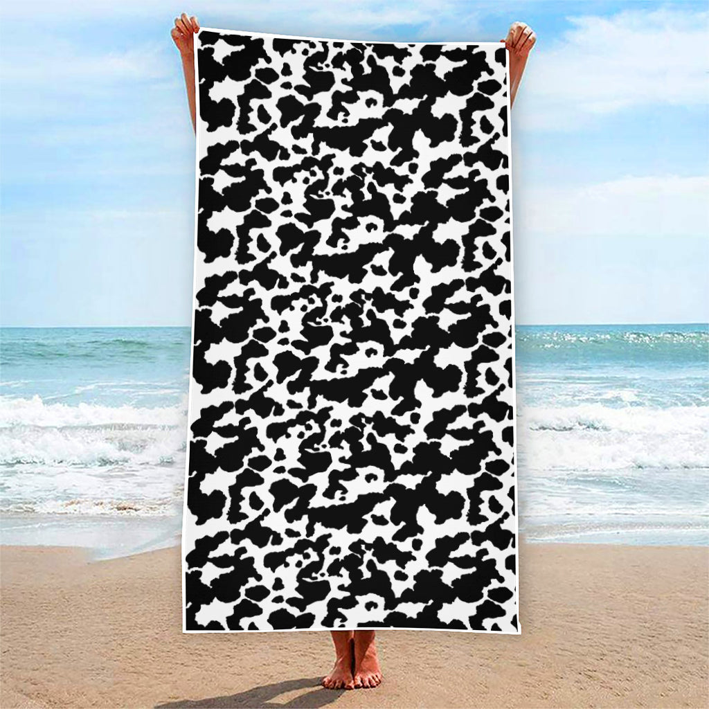 Black And White Cow Pattern Print Beach Towel