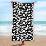 Black And White Cow Pattern Print Beach Towel