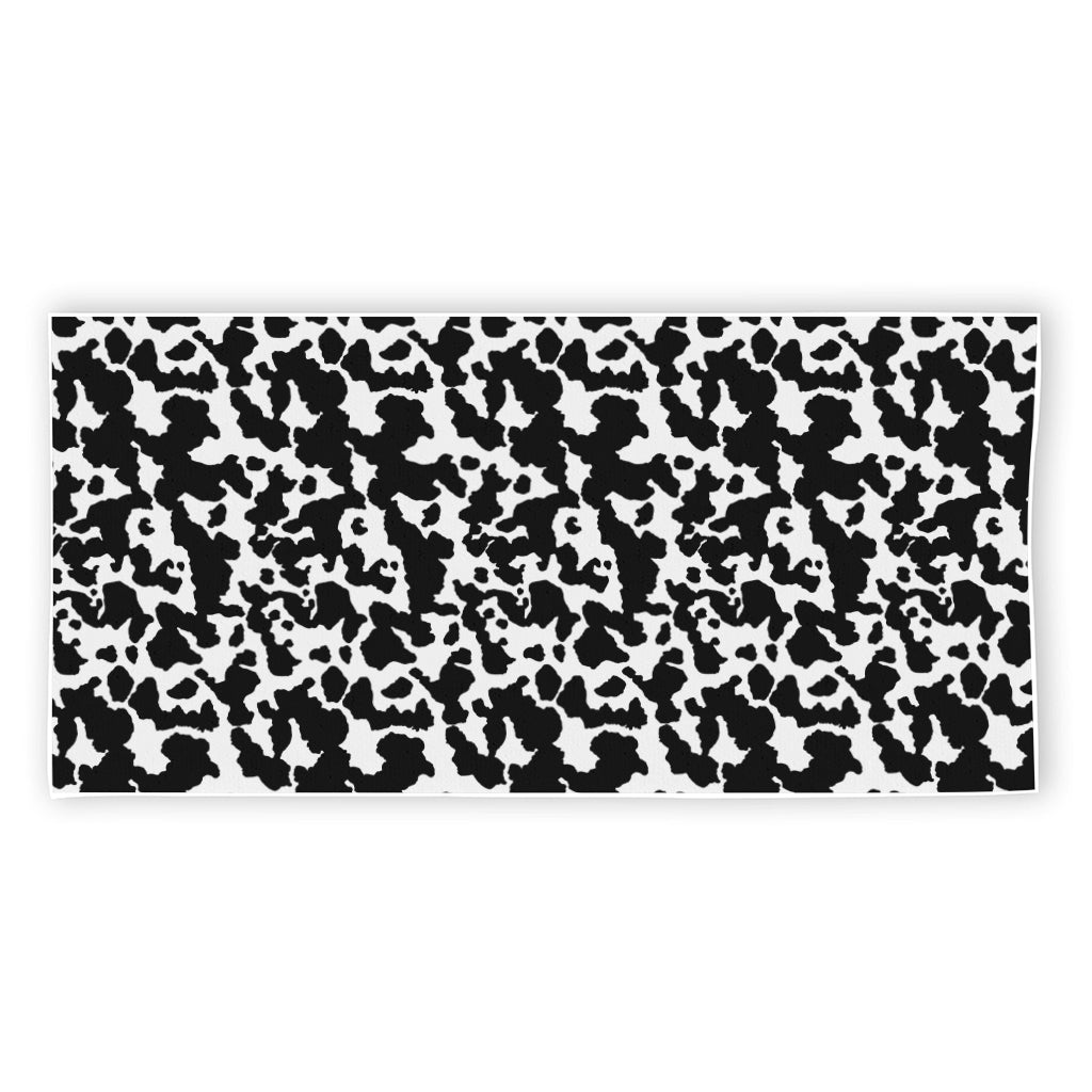 Black And White Cow Pattern Print Beach Towel