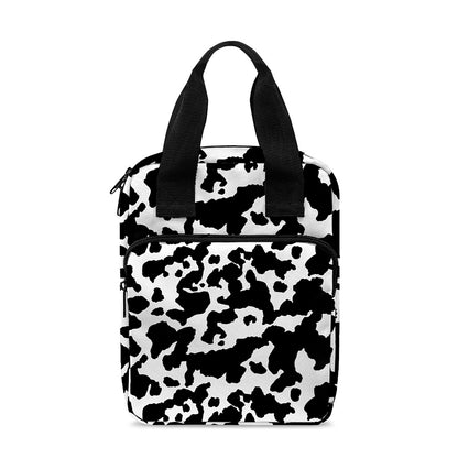 Black And White Cow Pattern Print Bible Tote Bag