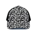 Black And White Cow Pattern Print Black Mesh Trucker Hat