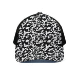 Black And White Cow Pattern Print Black Mesh Trucker Cap