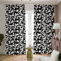 Black And White Cow Pattern Print Dimout Pencil Pleat Curtains