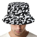 Black And White Cow Pattern Print Bucket Hat