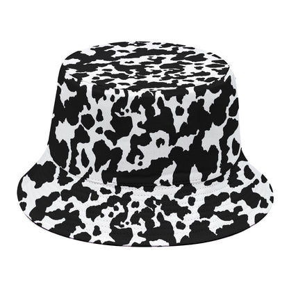 Black And White Cow Pattern Print Bucket Hat