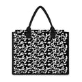 Black And White Cow Pattern Print Canvas Tote Bag