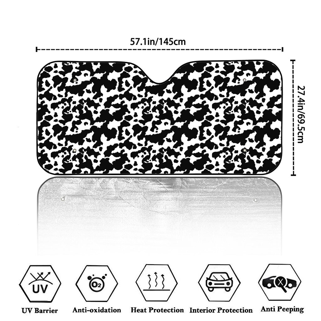 Black And White Cow Pattern Print Car Windshield Sun Shade
