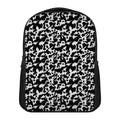 Black And White Cow Pattern Print Casual Backpack