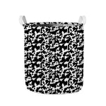 Black And White Cow Pattern Print Collapsible Laundry Basket