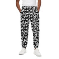 Black And White Cow Pattern Print Cotton Sweatpants