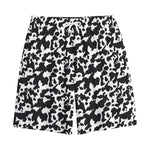 Black And White Cow Pattern Print Cotton Shorts