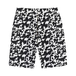 Black And White Cow Pattern Print Cotton Shorts