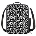 Black And White Cow Pattern Print Crossbody Lunch Bag