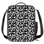 Black And White Cow Pattern Print Crossbody Lunch Bag