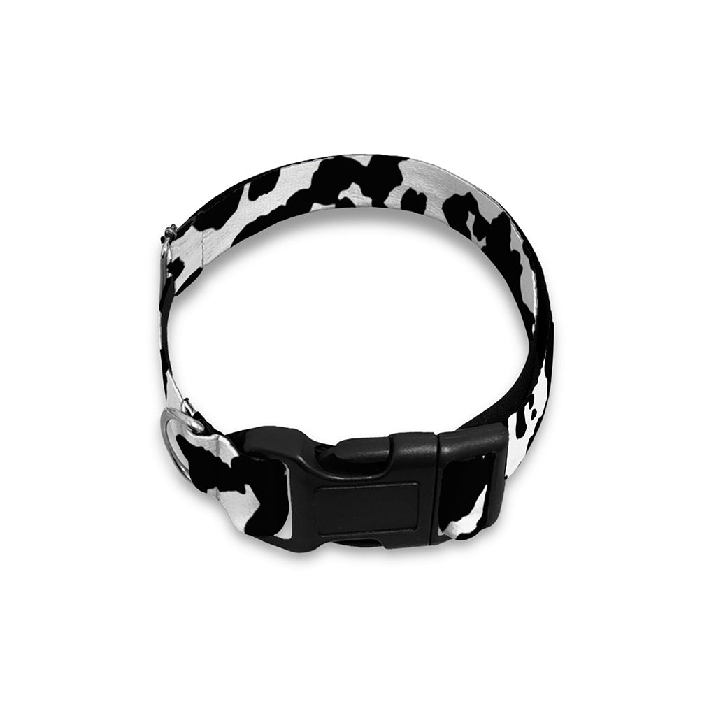 Black And White Cow Pattern Print Dog Collar