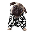 Black And White Cow Pattern Print Dog Zip Up Hoodie
