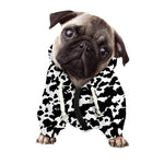 Black And White Cow Pattern Print Dog Zip Up Hoodie